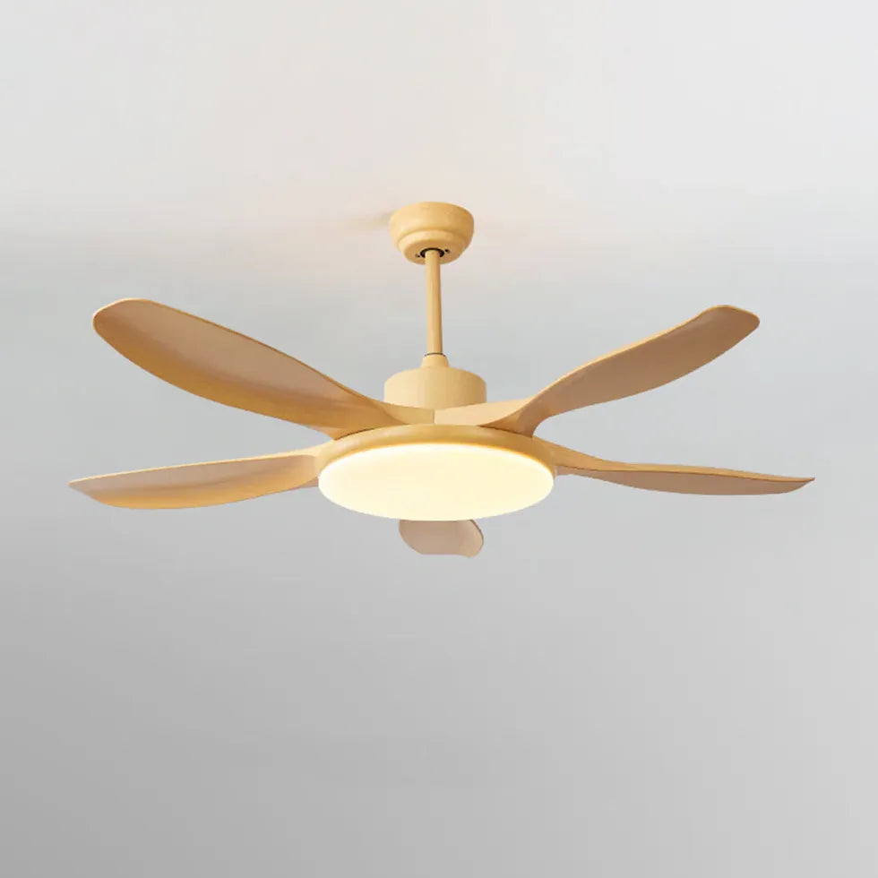 Yellow Bedroom LED Ceiling Fan with Light