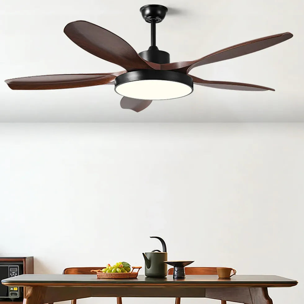 White Disc Wooden Ceiling Fan with Light