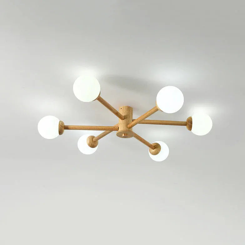 Radioactive Bulls Wooden Flush Ceiling Lights