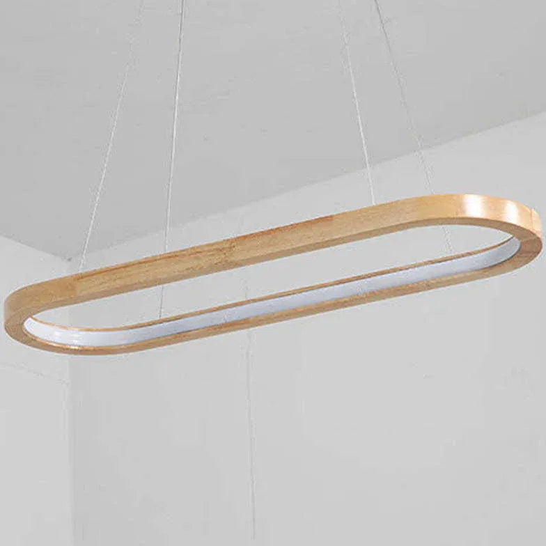 Oval Wooden Minimalist Kitchen Pendant Light