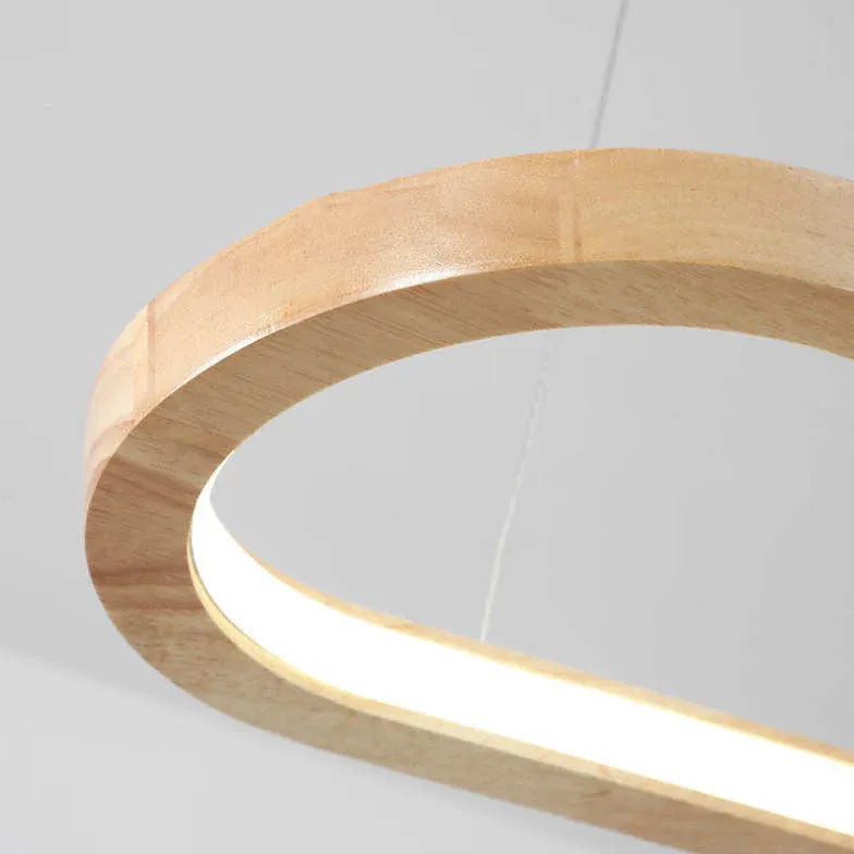 Oval Wooden Minimalist Kitchen Pendant Light