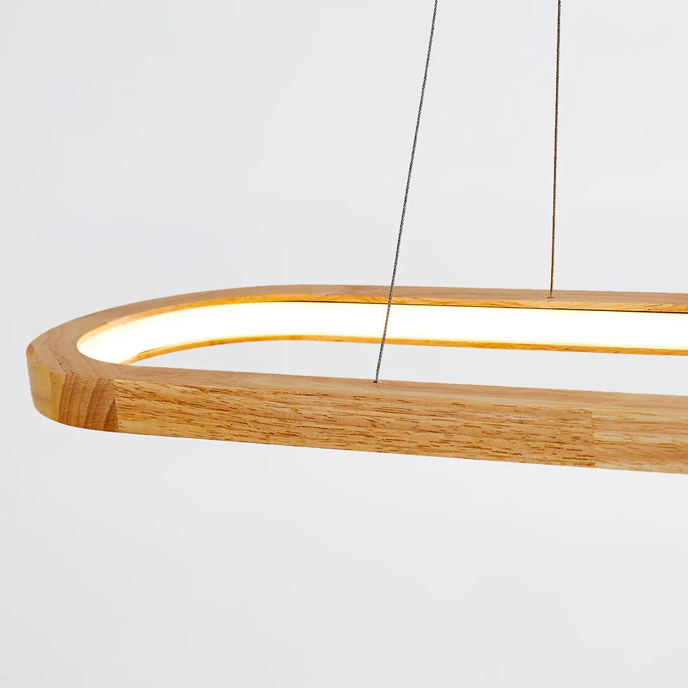 Oval Wooden Minimalist Kitchen Pendant Light