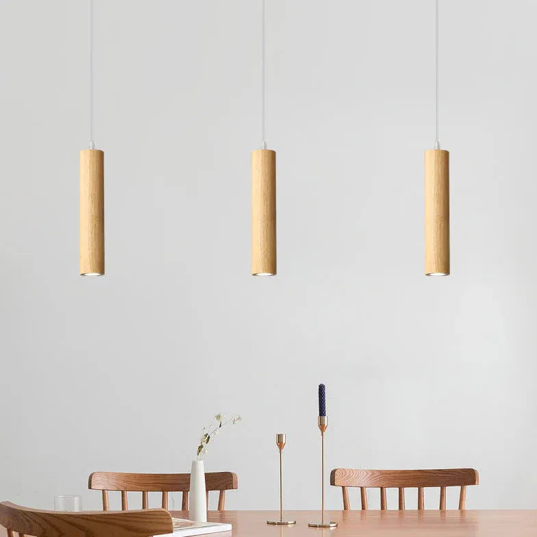 Suspended Downlighting Kitchen Wooden Pendant Light