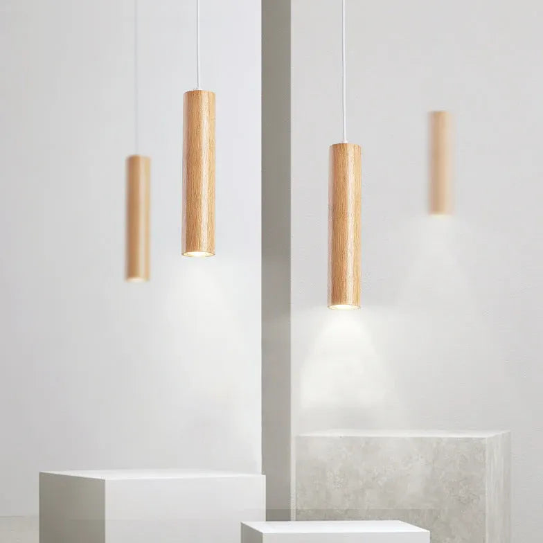 Suspended Downlighting Kitchen Wooden Pendant Light