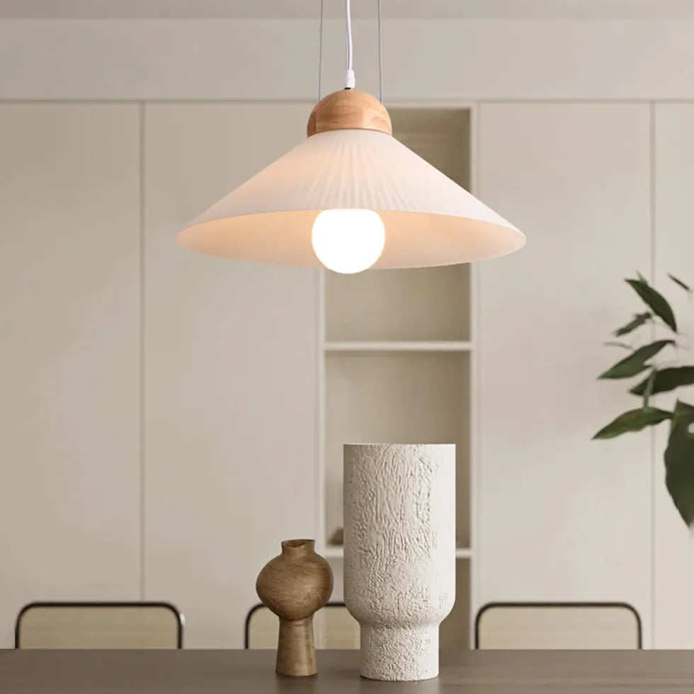 Umbrella-Shaped Wooden Kitchen Modern Pendant Light