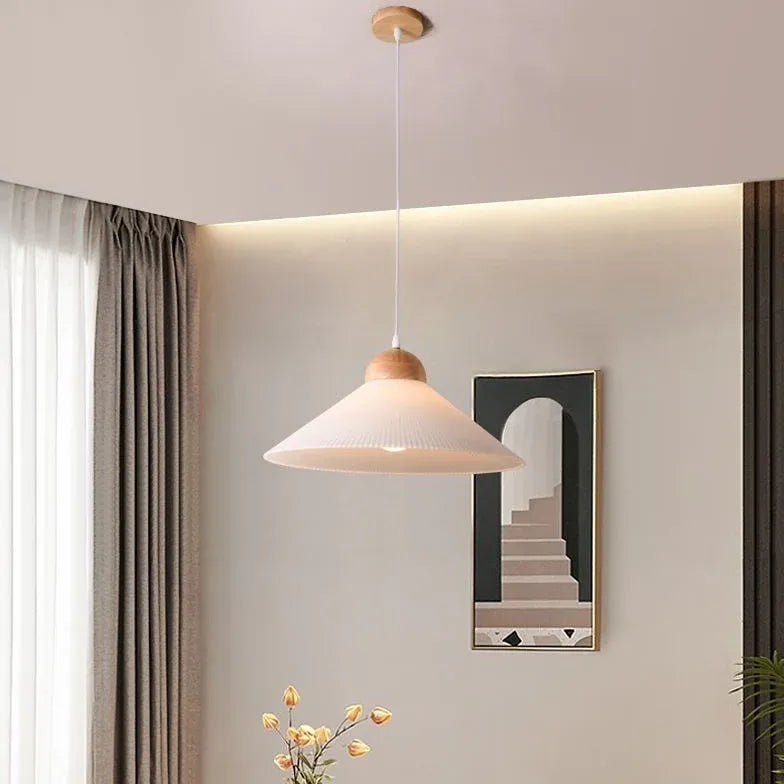 Umbrella-Shaped Wooden Kitchen Modern Pendant Light