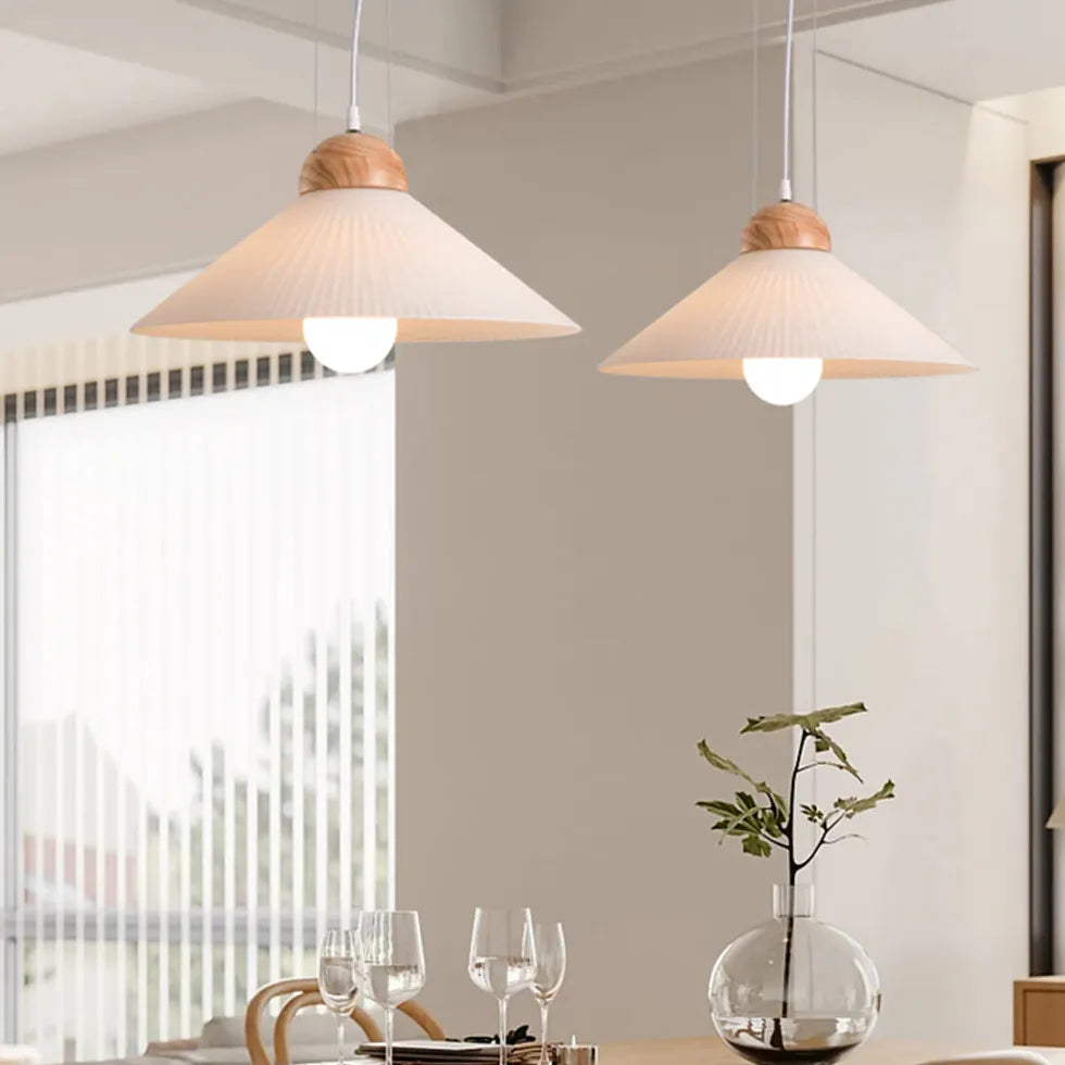 Umbrella-Shaped Wooden Kitchen Modern Pendant Light