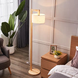 Oval Shaped Soft Light Wooden Floor Lamp