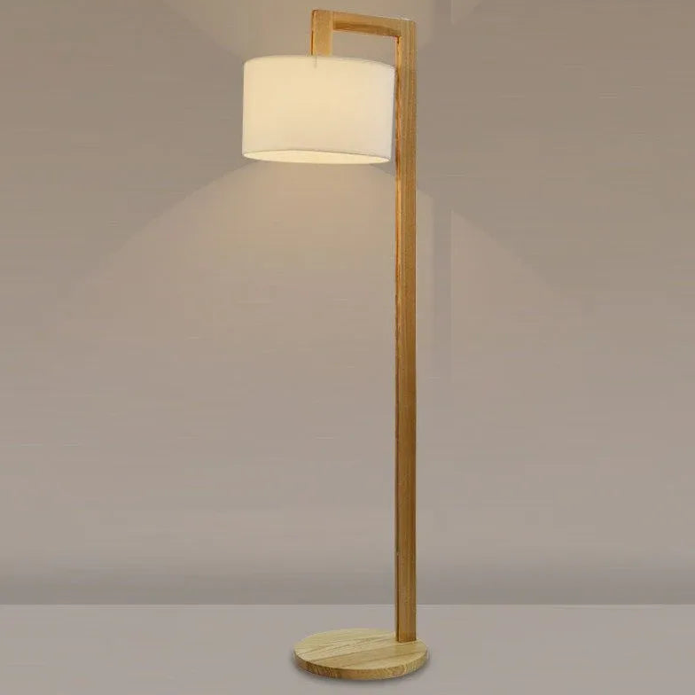 Oval Shaped Soft Light Wooden Floor Lamp