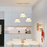 Curved Umbrella Kitchen White Pendant Light