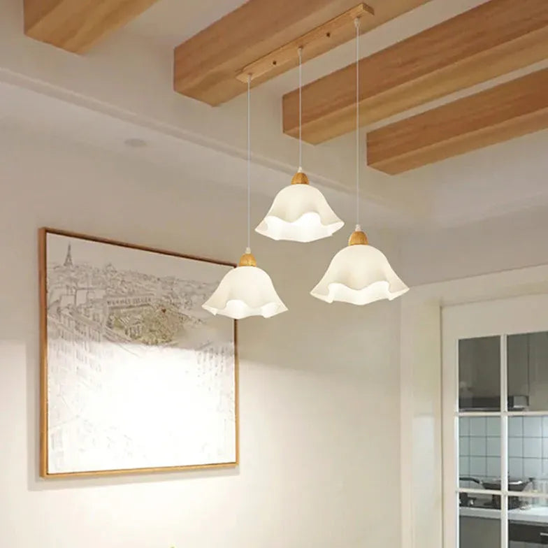 Curved Umbrella Kitchen White Pendant Light