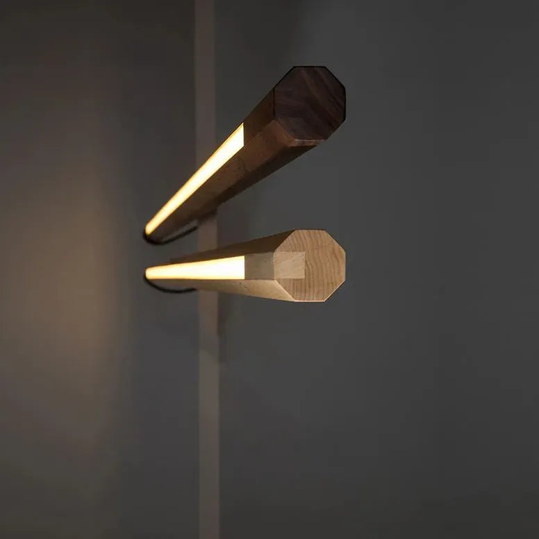 Long Wooden Corner Floor Lamp