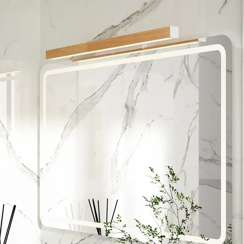 Minimalist Linear Wooden Led Mirror Lights