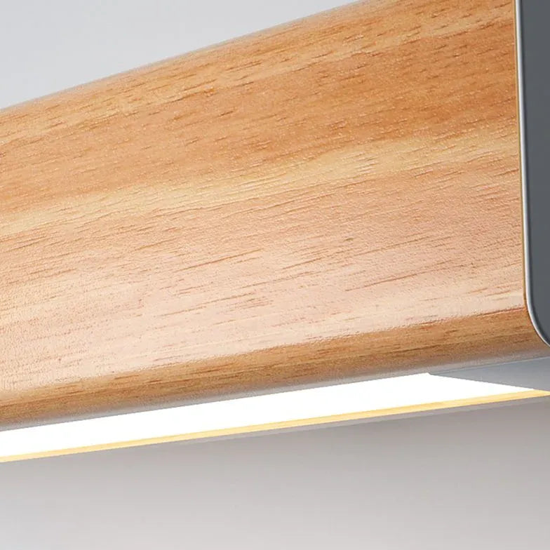 Minimalist Linear Wooden Led Mirror Lights