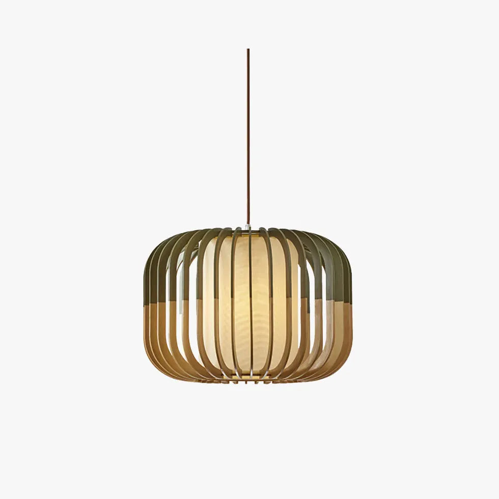 Hollow Green Kitchen Wooden Pendant Light