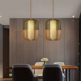 Hollow Green Kitchen Wooden Pendant Light