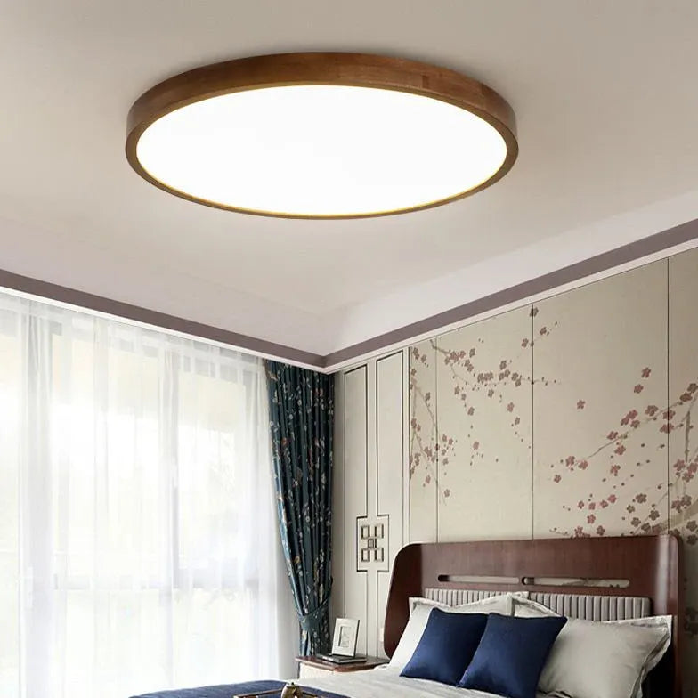 Warm and Elegant Wooden Flush Ceiling Lights