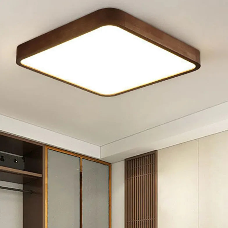 Warm and Elegant Wooden Flush Ceiling Lights