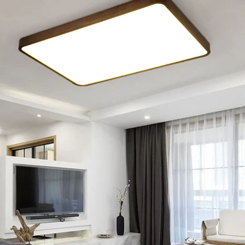 Warm and Elegant Wooden Flush Ceiling Lights