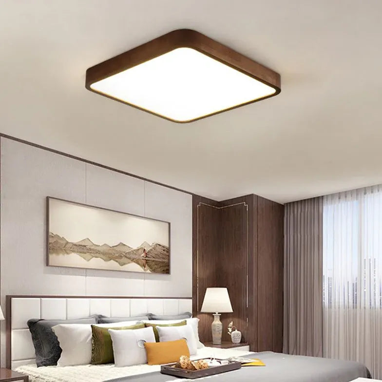 Warm and Elegant Wooden Flush Ceiling Lights