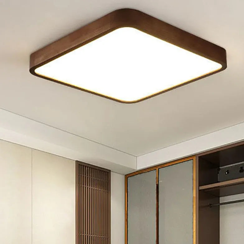 Warm and Elegant Wooden Flush Ceiling Lights