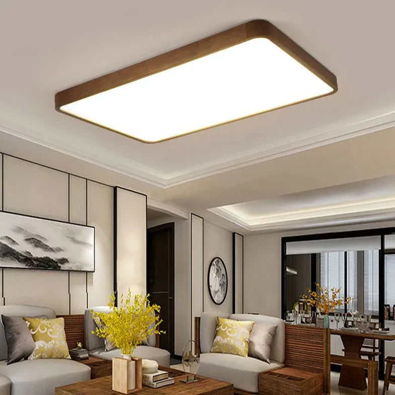 Warm and Elegant Wooden Flush Ceiling Lights