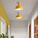 Hemispherical Corridor Wooden Ceiling Light