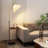 Modern Arched Floor Lamp with Small Table