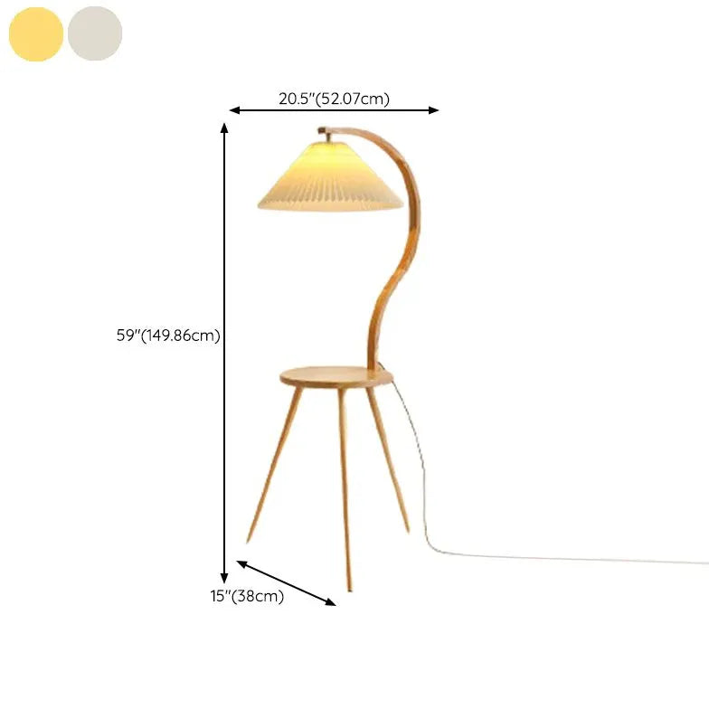 Solid Wood Tripod Floor Lamp for Tea Table