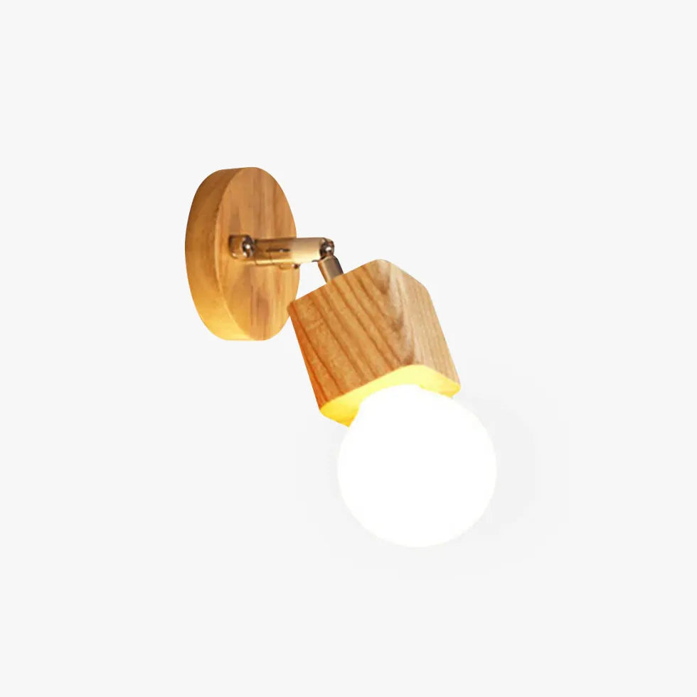 Square Globe Wooden Bathroom Spotlights