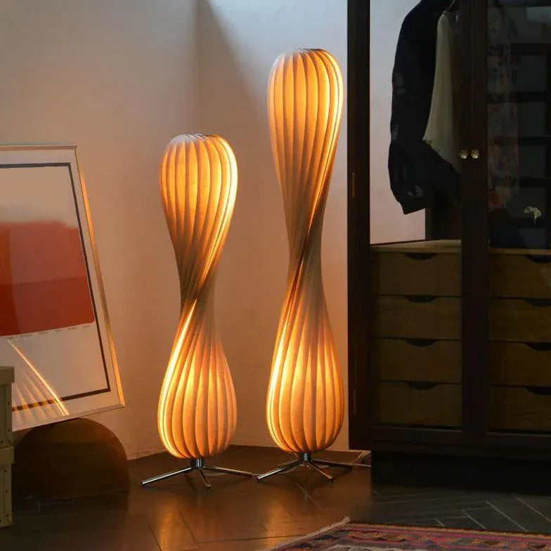 Streamlined Twisted Gradient Floor Lamp