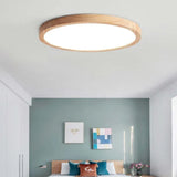 Natural Bedroom Wooden Flush Ceiling Lights