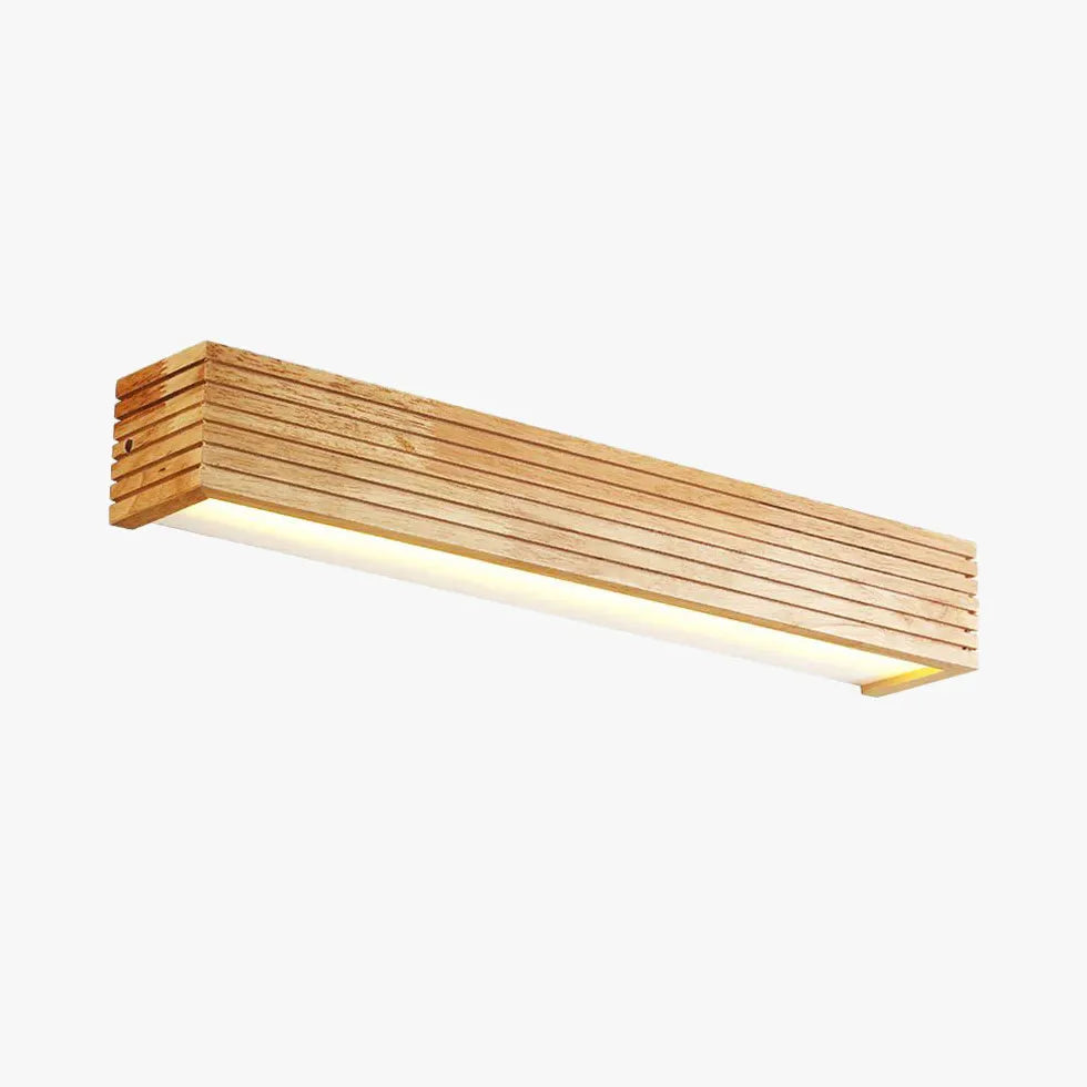 Rectangle Wooden Led Bathroom Wall Lights