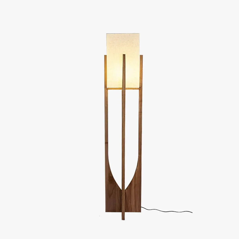 Wooden Frame Square Modern Floor Lamp