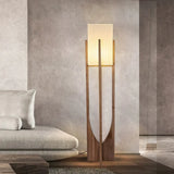 Wooden Frame Square Modern Floor Lamp