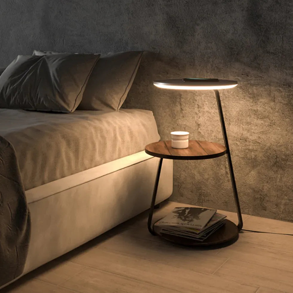 Circular Desktop Floor Lamp with Table