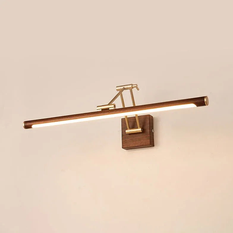 Brown Linear Adjustable Arm Mirror Lights