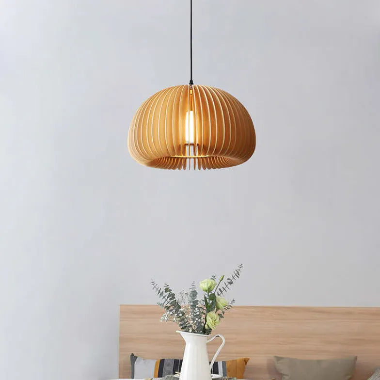 Scallop Balls Kitchen Wooden Pendant Light