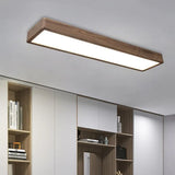 Rectangle Smooth Wooden Flush Ceiling Lights