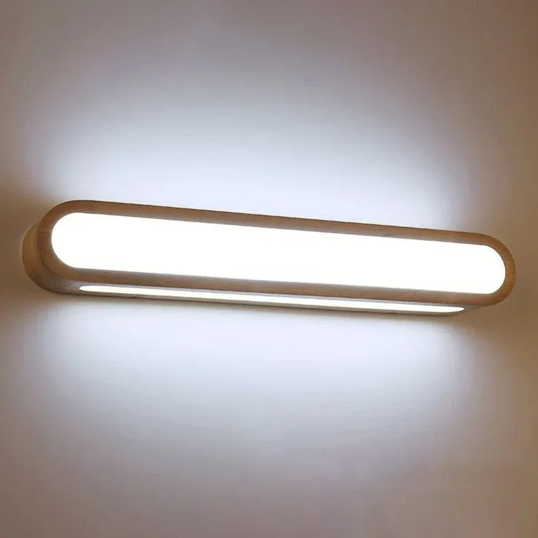 Long Strip Wooden Led Mirror Lights