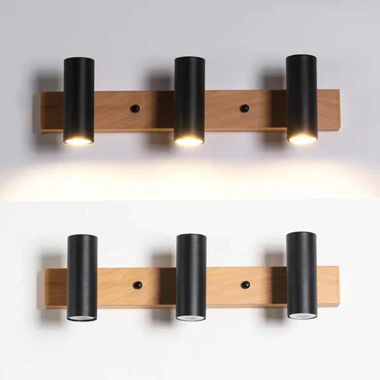 Multi Arm Wooden Bathroom Spotlights