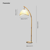 White Curved Fabric Retro Floor Lamp