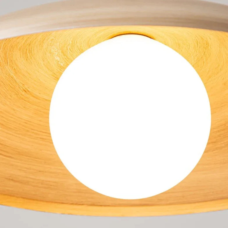 Spherical Warm-Toned Ceiling Light for Corridor