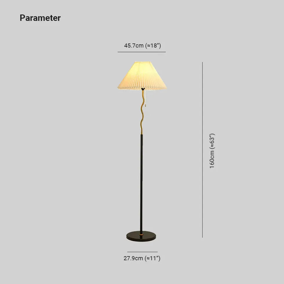 Long Rod Umbrella-Shaped Floor Lamp with Switch