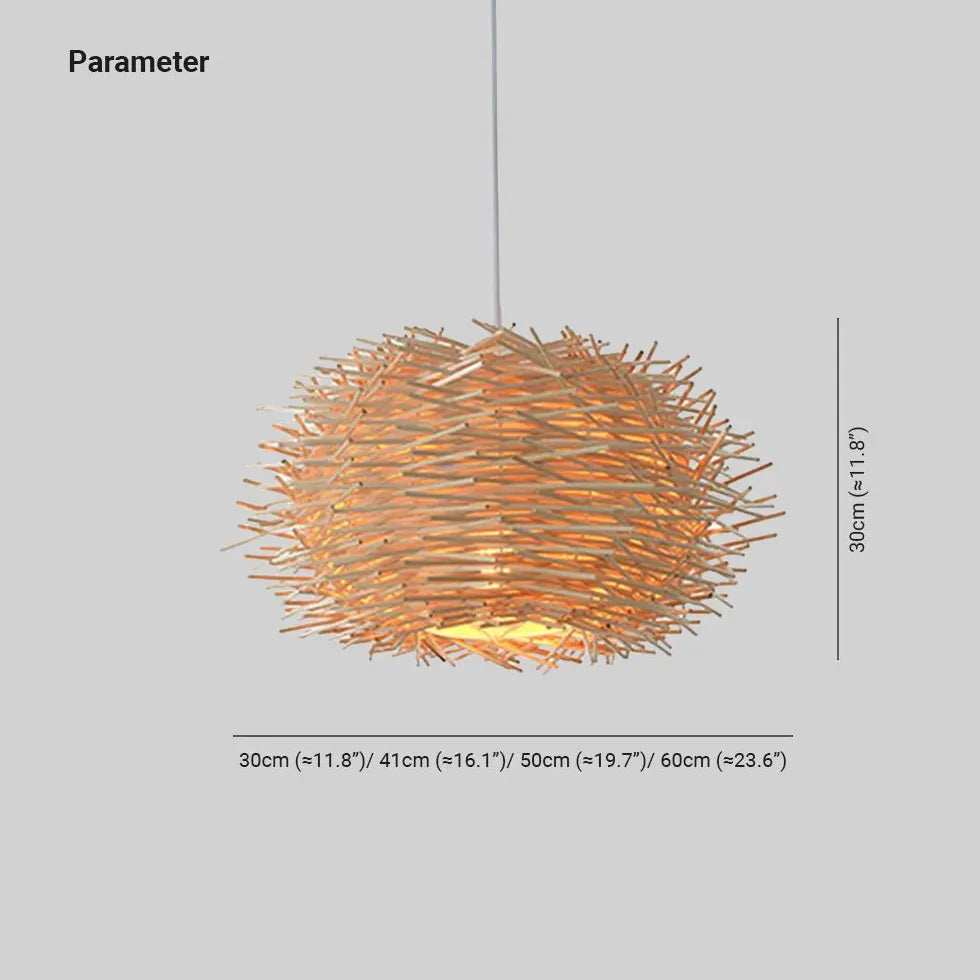 Wooden Stick Spherical Dining Room Pendant Light