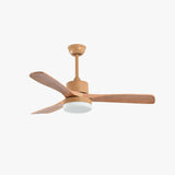 Three-Blade Wood Ceiling Fan with Light