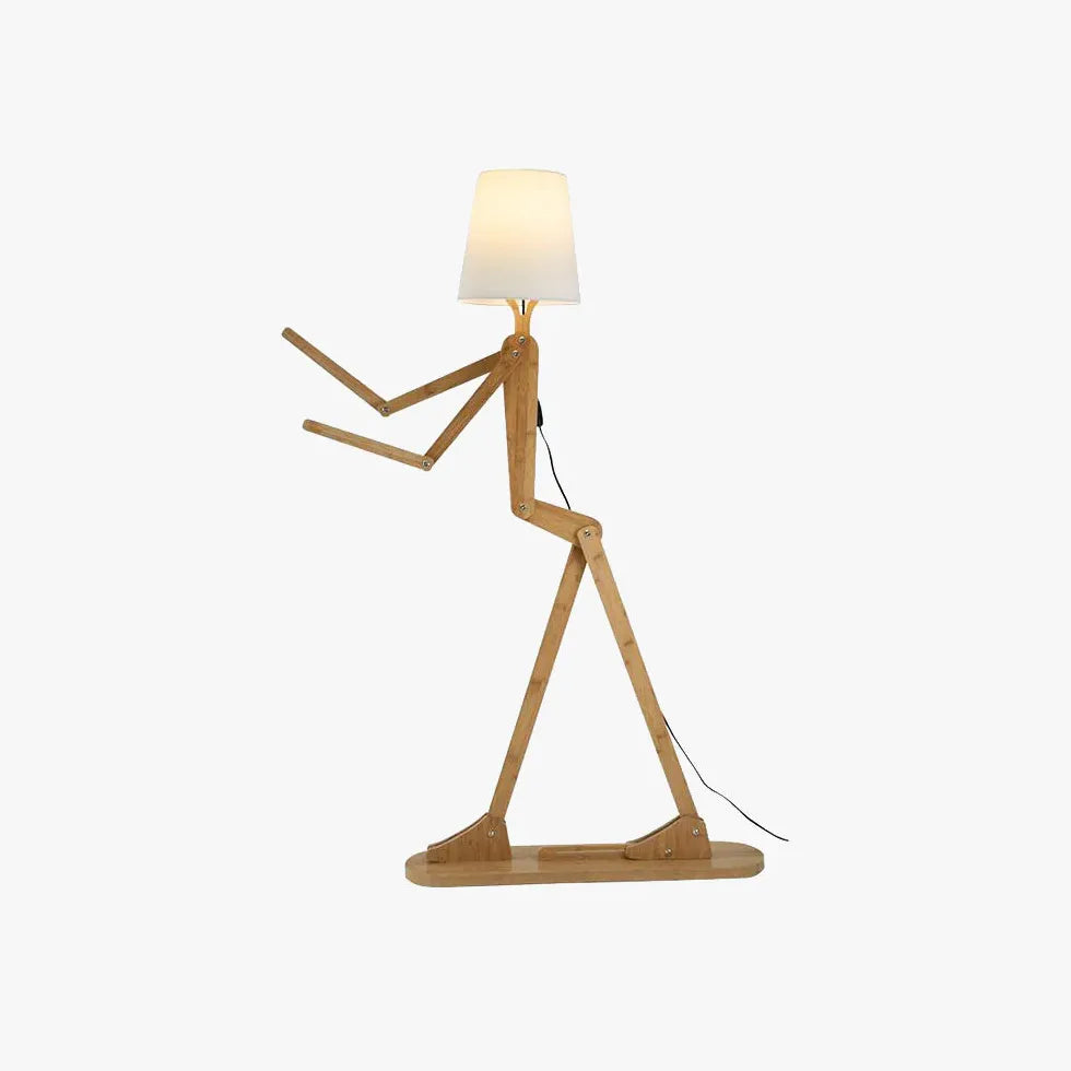 Wooden Adjustable Figurine Floor Lamp