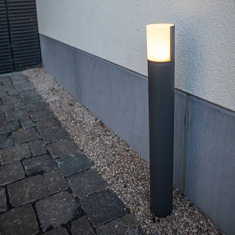 Geometric Rotation Black Bollard Lights