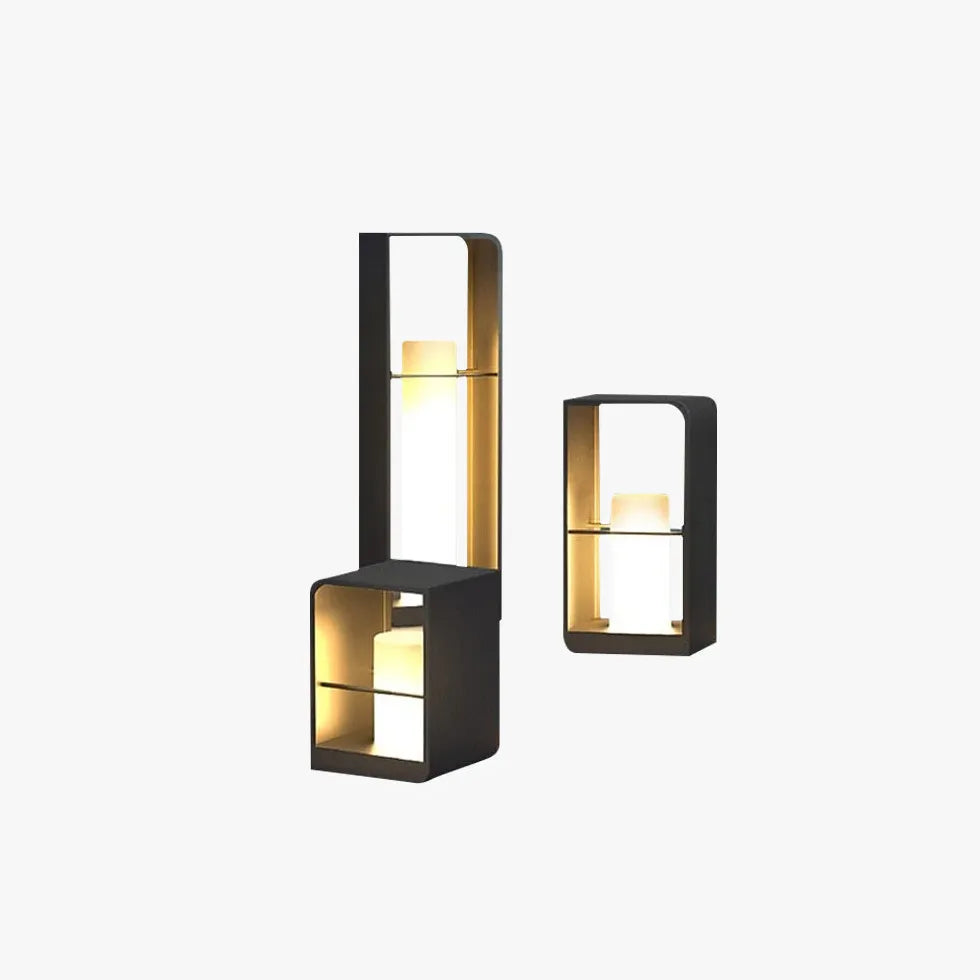 Cylinder Lantern Black Outdoor Floor Lamps