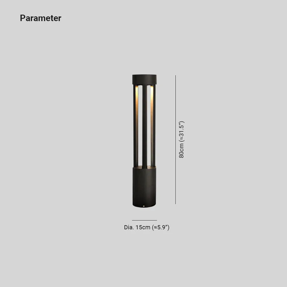 80CM Black Hollow Led Outdoor Bollard Lights